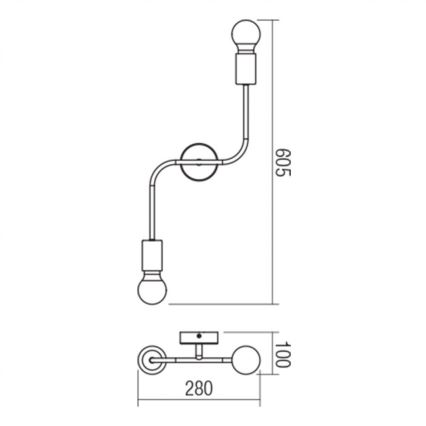 Redo 01-1668 - Plafoniera YAK 2xE27/42W/230V