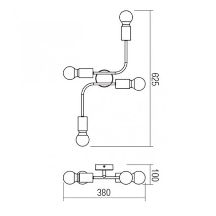 Redo 01-1669 - Plafoniera YAK 4xE27/42W/230V