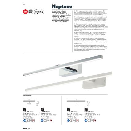 Redo 01-1673 - Illuminazione LED per specchio da bagno NEPTUNE LED/12W/230V 60 cm IP44 bianco