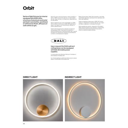 Redo 01-1701 - Applique a LED ORBIT LED/28W/230V bronzo