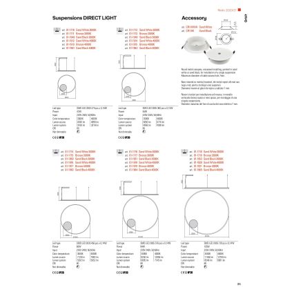 Redo 01-1712 - Lampadario LED a sospensione con filo ORBIT LED/55W/230V bianco