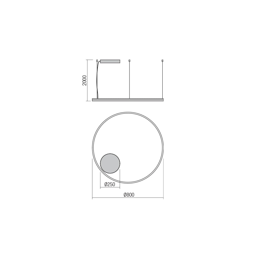 Redo 01-1713 - Lampadario dimmerabile a cavo ORBIT LED/55W/230V bronzo