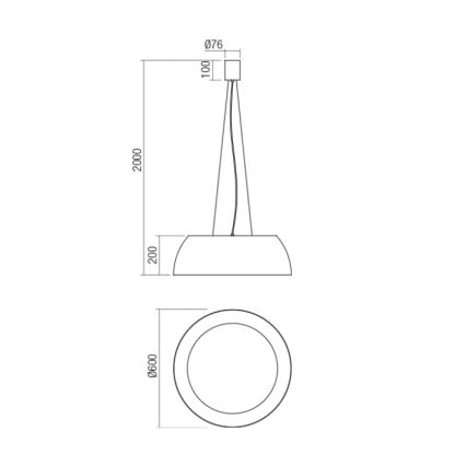 Redo 01-1732 - Lampadario LED a sospensione con filo BLAIR LED/55W/230V 3000K bianco