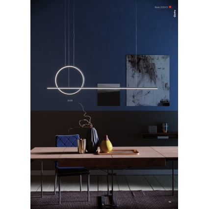 Redo 01-1735 - Lampadario a sospensione con filo LED dimmerabile GIOTTO LED/46W/230V nero