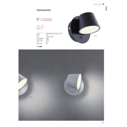 Redo 01-1738 - Applique a LED SHAKER LED/6W/230V bianco