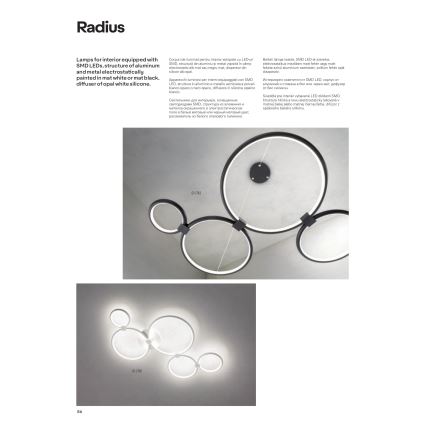 Redo 01-1742 - Lampadario LED a sospensione con filo RADIUS LED/45W/230V bianco