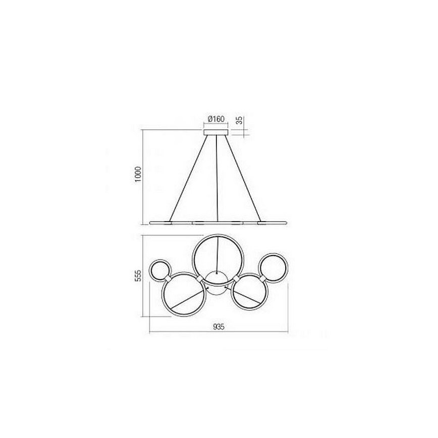 Redo 01-1742 - Lampadario LED a sospensione con filo RADIUS LED/45W/230V bianco