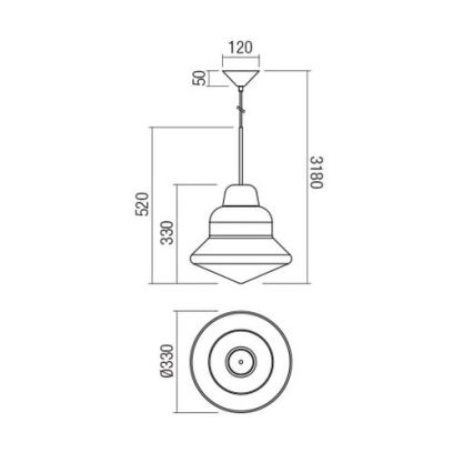 Redo 01-1770 - Lampadario a sospensione con filo AMNO 1x/E27/42W/230V diametro 33 cm beige