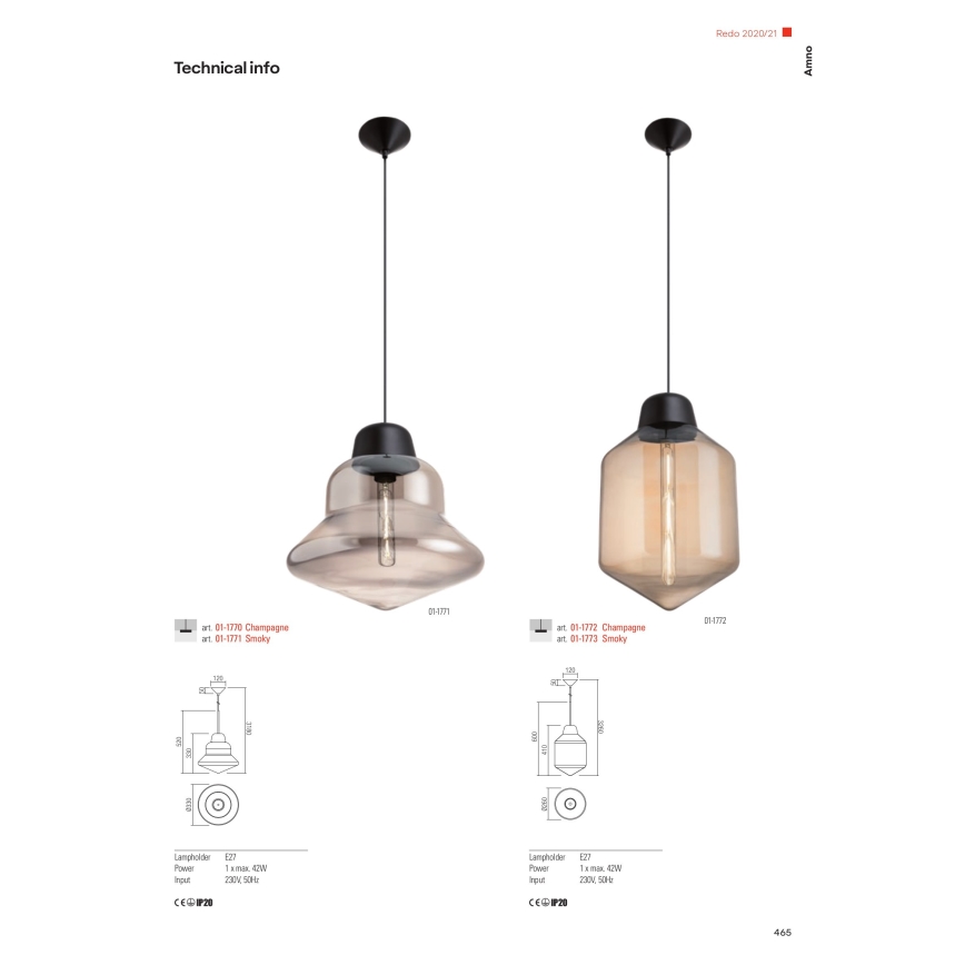 Redo 01-1772 - Lampadario a sospensione con filo AMNO 1x/E27/42W/230V diametro 26 cm beige