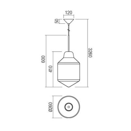 Redo 01-1772 - Lampadario a sospensione con filo AMNO 1x/E27/42W/230V diametro 26 cm beige