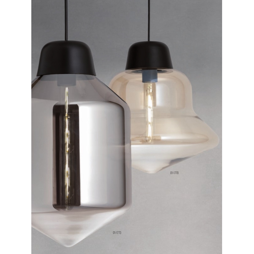 Redo 01-1773 - Lampadario a sospensione con filo AMNO 1x/E27/42W/230V diametro 26 cm grigio