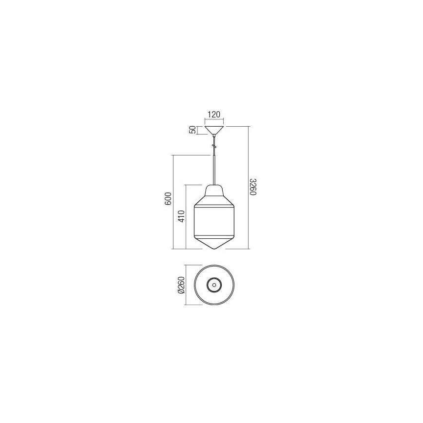 Redo 01-1773 - Lampadario a sospensione con filo AMNO 1x/E27/42W/230V diametro 26 cm grigio