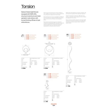 Redo 01-1789 - Applique a LED dimmerabile TORSION LED/27W/230V bianco