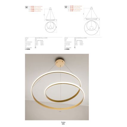 Redo 01-1789 - Applique a LED dimmerabile TORSION LED/27W/230V bianco