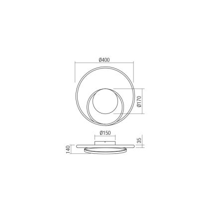 Redo 01-1789 - Applique a LED dimmerabile TORSION LED/27W/230V bianco