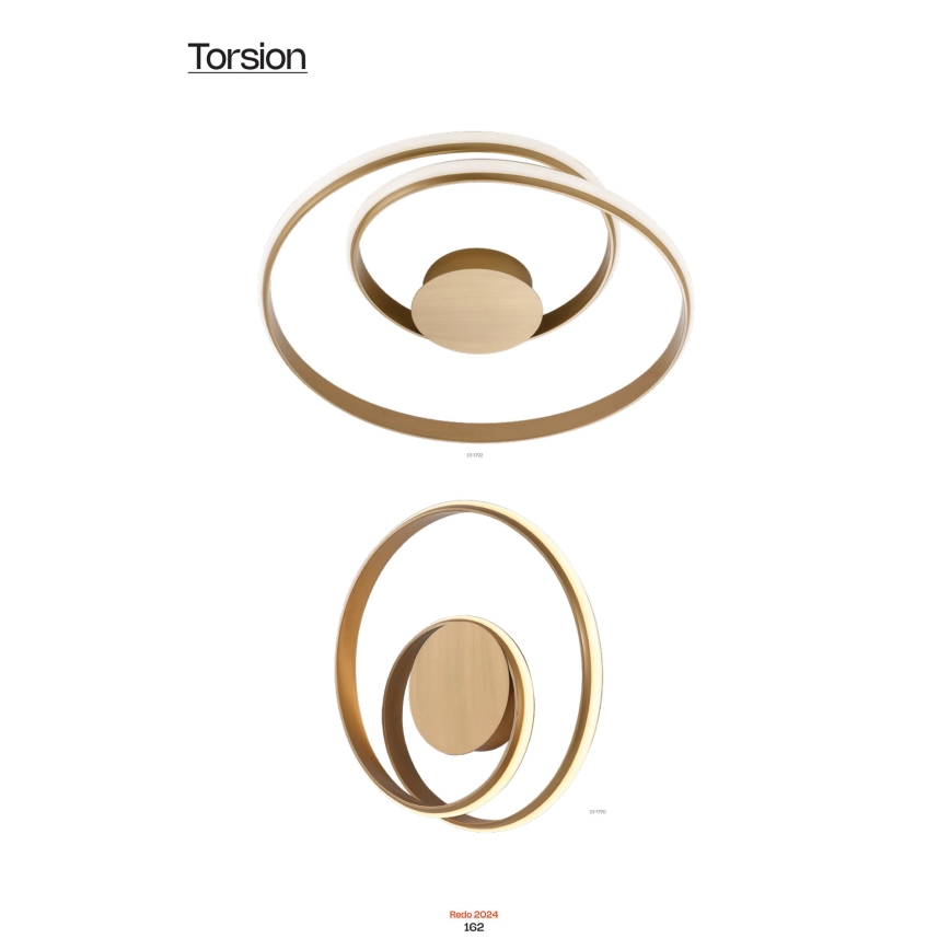 Redo 01-1790 - Applique dimmerabile a LED TORSION LED/27W/230V Ø 40 cm bronzo