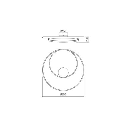 Redo 01-1792 - Plafoniera LED dimmerabile TORSION LED/30W/230V bronzo