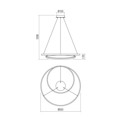 Redo 01-1793 - Lampadario a sospensione con filo LED dimmerabile TORSION LED/29W/230V diametro 55 cm bianco