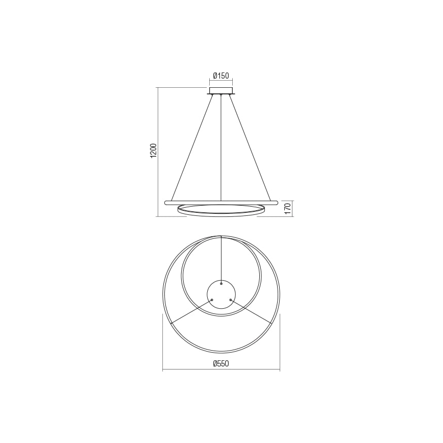 Redo 01-1793 - Lampadario a sospensione con filo LED dimmerabile TORSION LED/29W/230V diametro 55 cm bianco