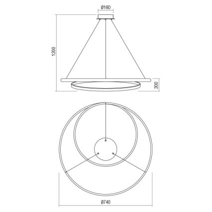 Redo 01-1795 - Lampadario a sospensione con filo LED dimmerabile TORSION LED/40W/230V diametro 74 cm bianco