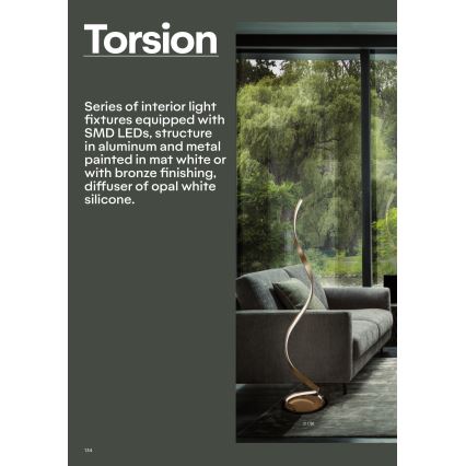Redo 01-1798 - Lampada da terra dimmerabile a LED TORSION LED/24W/230V, bronzo