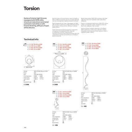 Redo 01-1798 - Lampada da terra dimmerabile a LED TORSION LED/24W/230V, bronzo