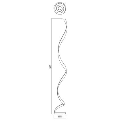 Redo 01-1798 - Lampada da terra dimmerabile a LED TORSION LED/24W/230V, bronzo