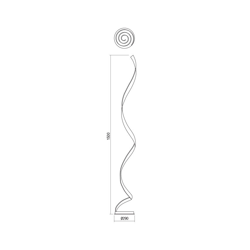 Redo 01-1798 - Lampada da terra dimmerabile a LED TORSION LED/24W/230V, bronzo