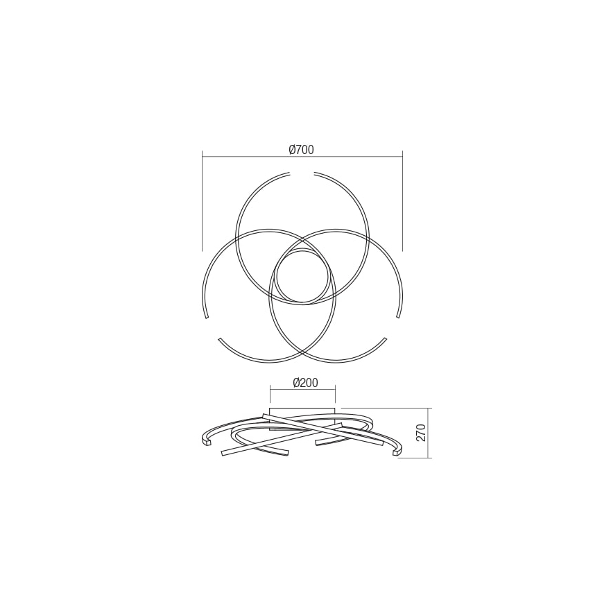 Redo 01-1801 - Plafoniera LED dimmerabile ALIEN LED/60W/230V 3000K diametro 70 cm bianco