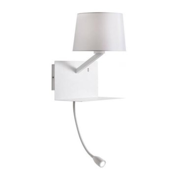 Redo 01-1807 - Applique LED da parete con lampada flessibile TOMO 1xE27/42W/230V + LED/3W/230V bianco