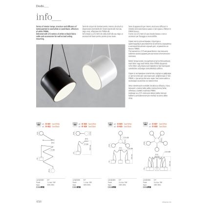 Redo 01-1822 - Lampadario a sospensione con filo DODO 1xE27/15W/230V ragno nero