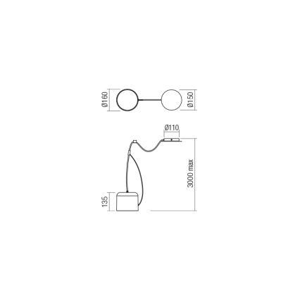Redo 01-1823 - Lampadario a sospensione con filo DODO 1xE27/15W/230V ragno bianco