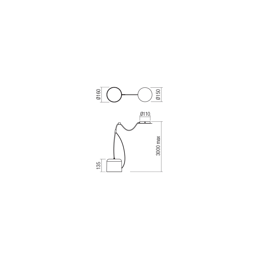 Redo 01-1823 - Lampadario a sospensione con filo DODO 1xE27/15W/230V ragno bianco