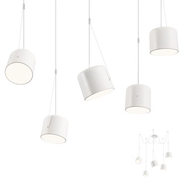 Redo 01-1827 - Lampadario a sospensione con filo DODO 5xE27/15W/230V ragno bianco