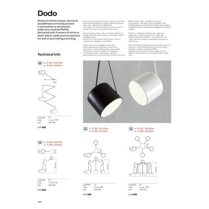 Redo 01-1828 - Lampadario a sospensione con filo DODO 5xE27/15W/230V ragno
