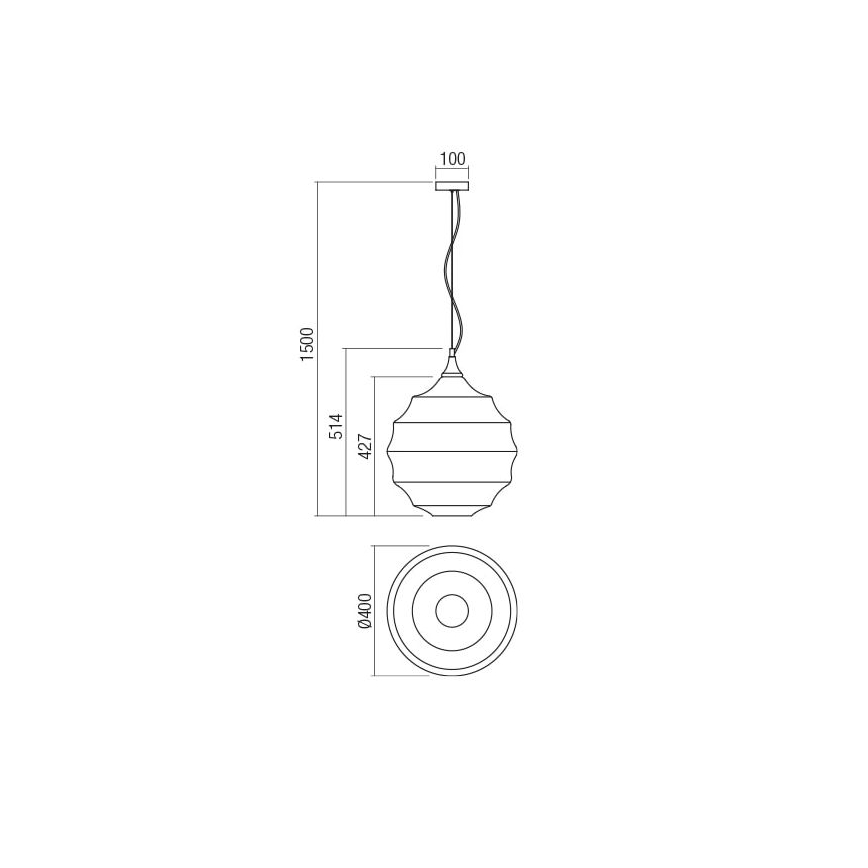 Redo 01-1844 - Lampadario a sospensione con filo SLAG 1xE27/42W/230V diametro 40 cm beige