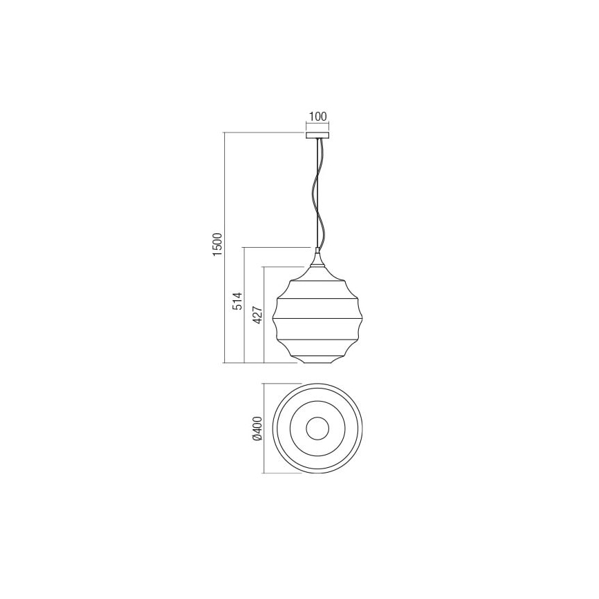 Redo 01-1846 - Lampadario a sospensione con filo SLAG 1xE27/42W/230V diametro 40 cm rame