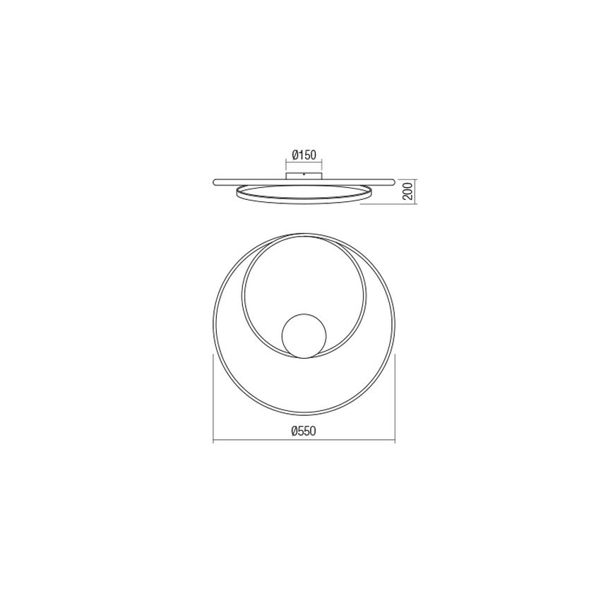 Redo 01-1887 - Plafoniera a LED dimmerabile TORSION LED/29W/230V 4000K Ø 55 cm bronzo