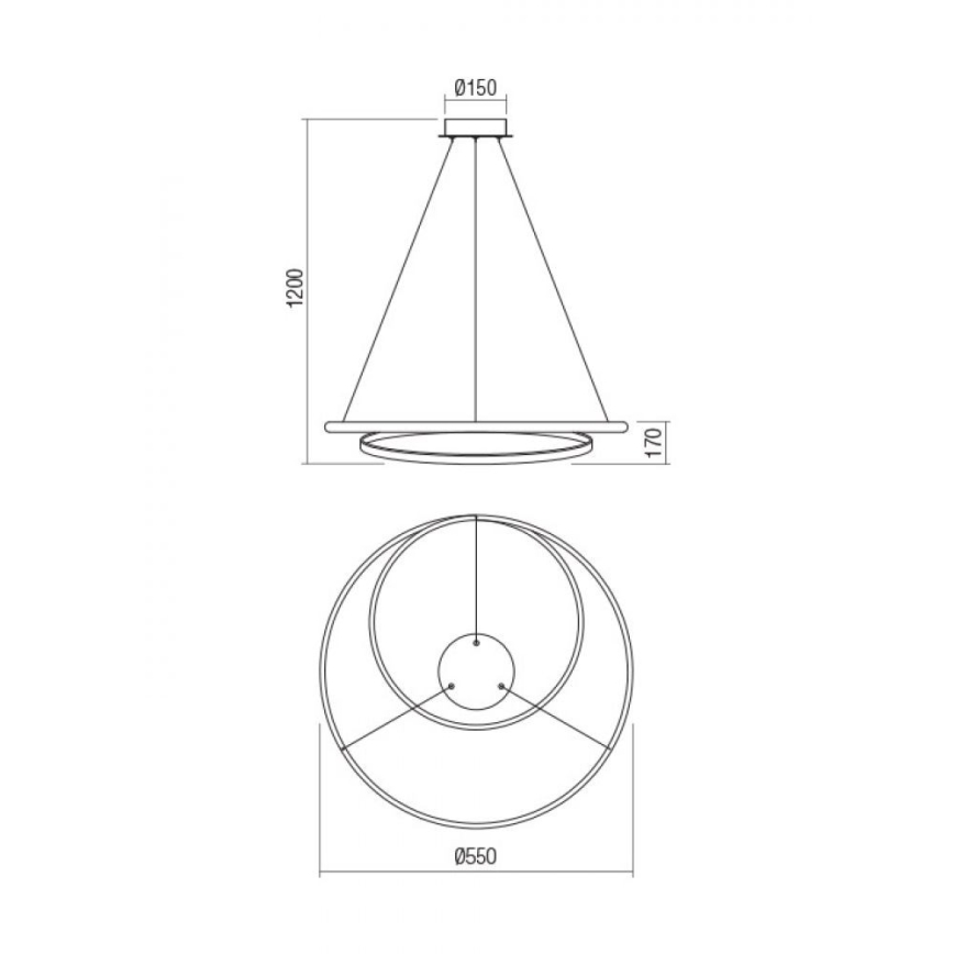 Redo 01-1888 - Lampadario LED dimmerabile sospeso a cavo TORSION LED/29W/230V Ø 55 cm bianco