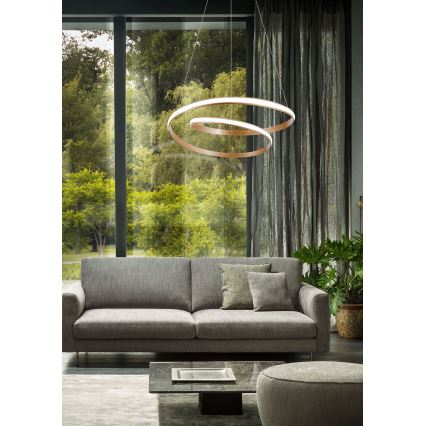 Redo 01-1889 - Lampadario LED dimmerabile a sospensione su cavo TORSION LED/29W/230V Ø 55 cm bronzo