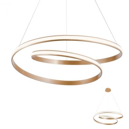 Redo 01-1891 - Lampadario LED dimmerabile su cavo TORSION, 35 W / 230 V, 4000 K, Ø 75 cm, bronzo