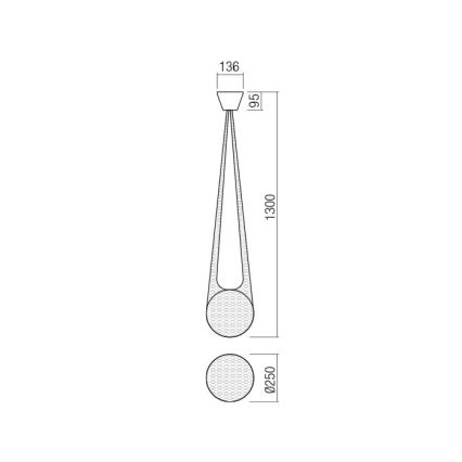 Redo 01-1972 - Lampadario LED a sospensione con filo ALLURIA 1xE27/5W/230V diametro 25 cm