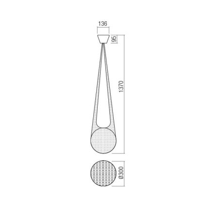 Redo 01-1973 - Lampadario LED a sospensione con filo ALLURIA 1xE27/7W/230V diametro 30 cm