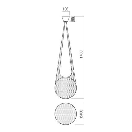 Redo 01-1974 - Lampadario LED a sospensione con filo ALLURIA 1xE27/10W/230V diametro 40 cm