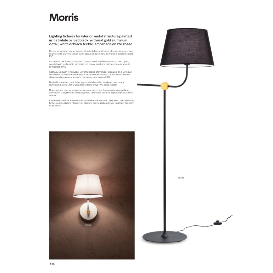 Redo 01-1981 - Lampada da tavolo MORRIS 1xE27/42W/230V nera
