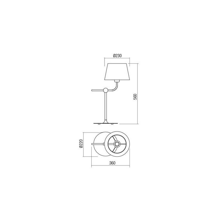 Redo 01-1981 - Lampada da tavolo MORRIS 1xE27/42W/230V nera