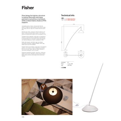 Redo 01-1988 - Lampada da terra FISHER 1xE27/42W/230V bianca