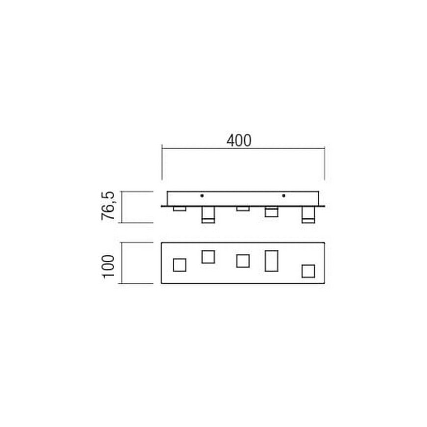 Redo 01-2013 - Plafoniera LED PIXEL LED/15W/230V 3000K 40x10 cm nero