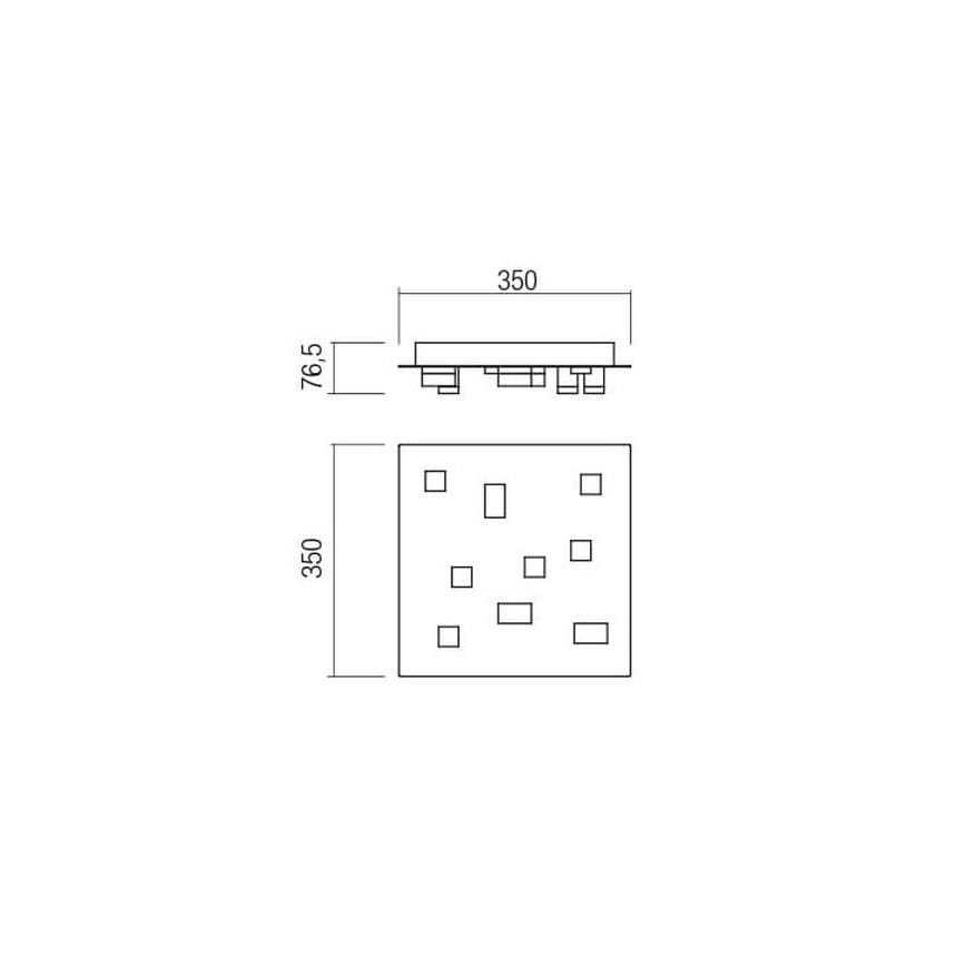 Redo 01-2015 - Plafoniera LED PIXEL LED/27W/230V 3000K 35x35 cm nero