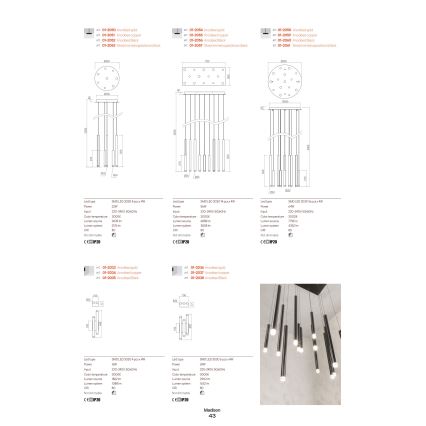 Redo 01-2033 - Applique a LED MADISON 4xLED/4W/230V oro